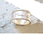 silver cartouche Ring