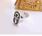small rings key of life handmade - Ankh key