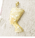 18k Jewelry Gold Egyptian Queen Nefertiti pendant<a title=