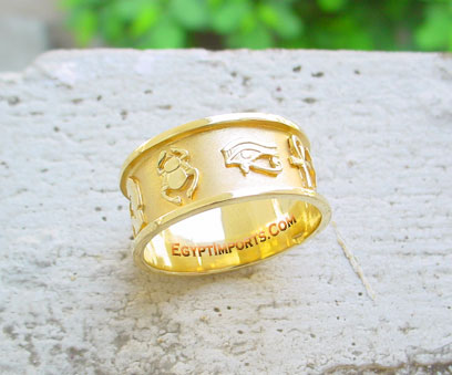 Personalized Egyptian cartouche ring 18K Gold handmade in Egypt